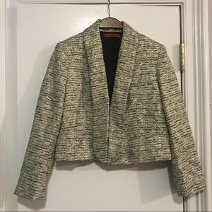 Alice & Olivia Cropped Metallic Tweed Jacket